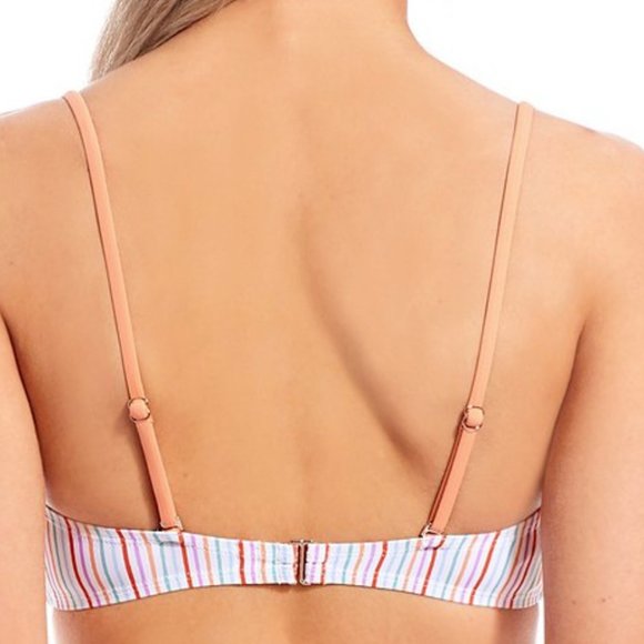NWT Roller Rabbit Multi Stripe Molded Underwire Bandeau Swim Top - L or XL - Picture 4 of 4